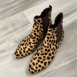 Tory Burch Orsay Animal Print Calf Hair Booties, US Size 10